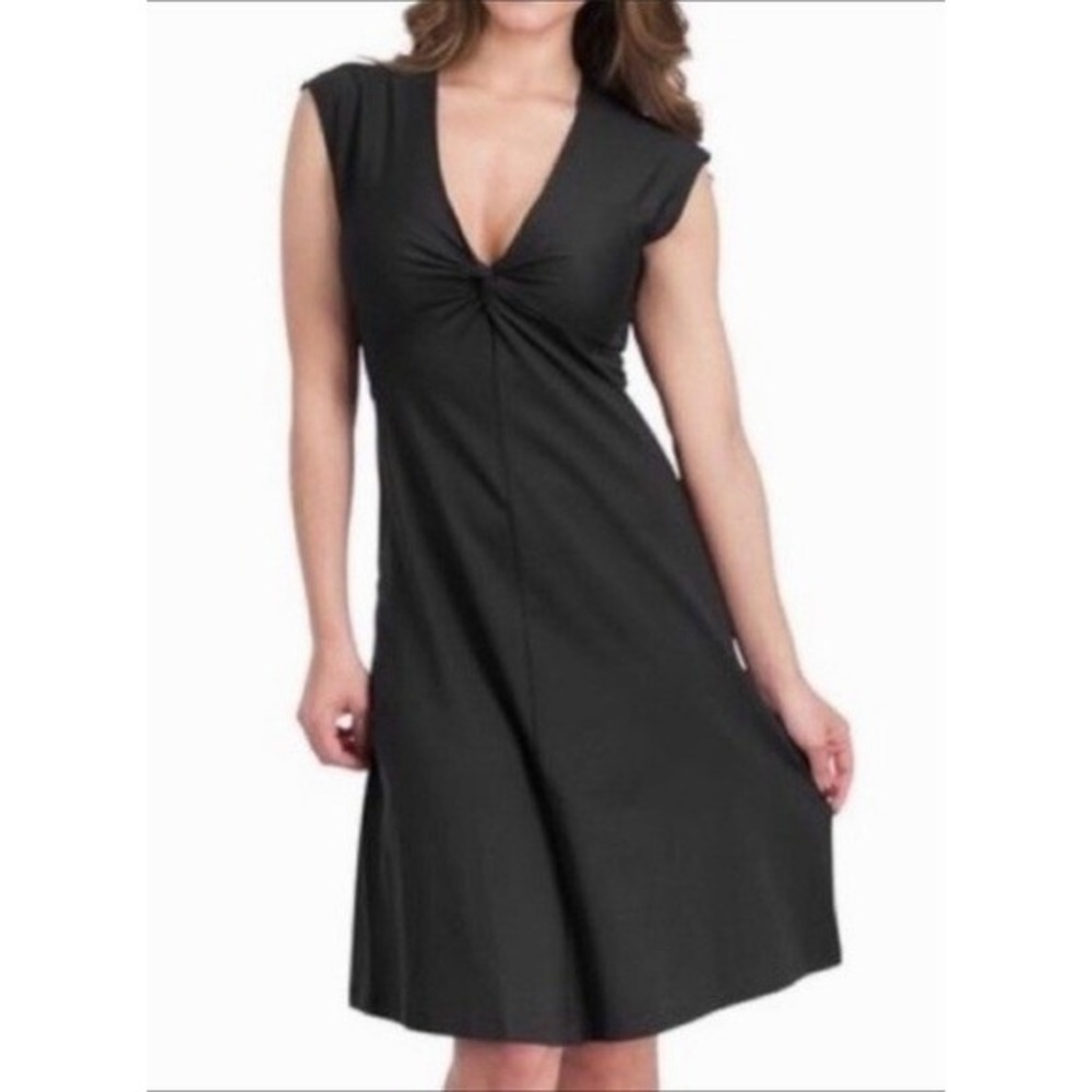 Patagonia Bandha V Neck Twist Dress Womens Medium Black Athleisure Gorpcore